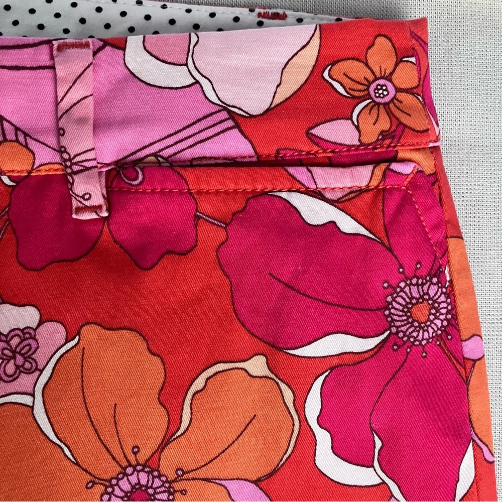 Talbots Perfect Crop Pants Floral Pink and Orange Size 10 - Picture 9 of 9